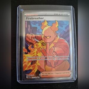 Pokemon Firebreather Trainer Card - Orange, Yellow, Red
